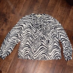 Marie Oliver Black and White Zebra Blouse